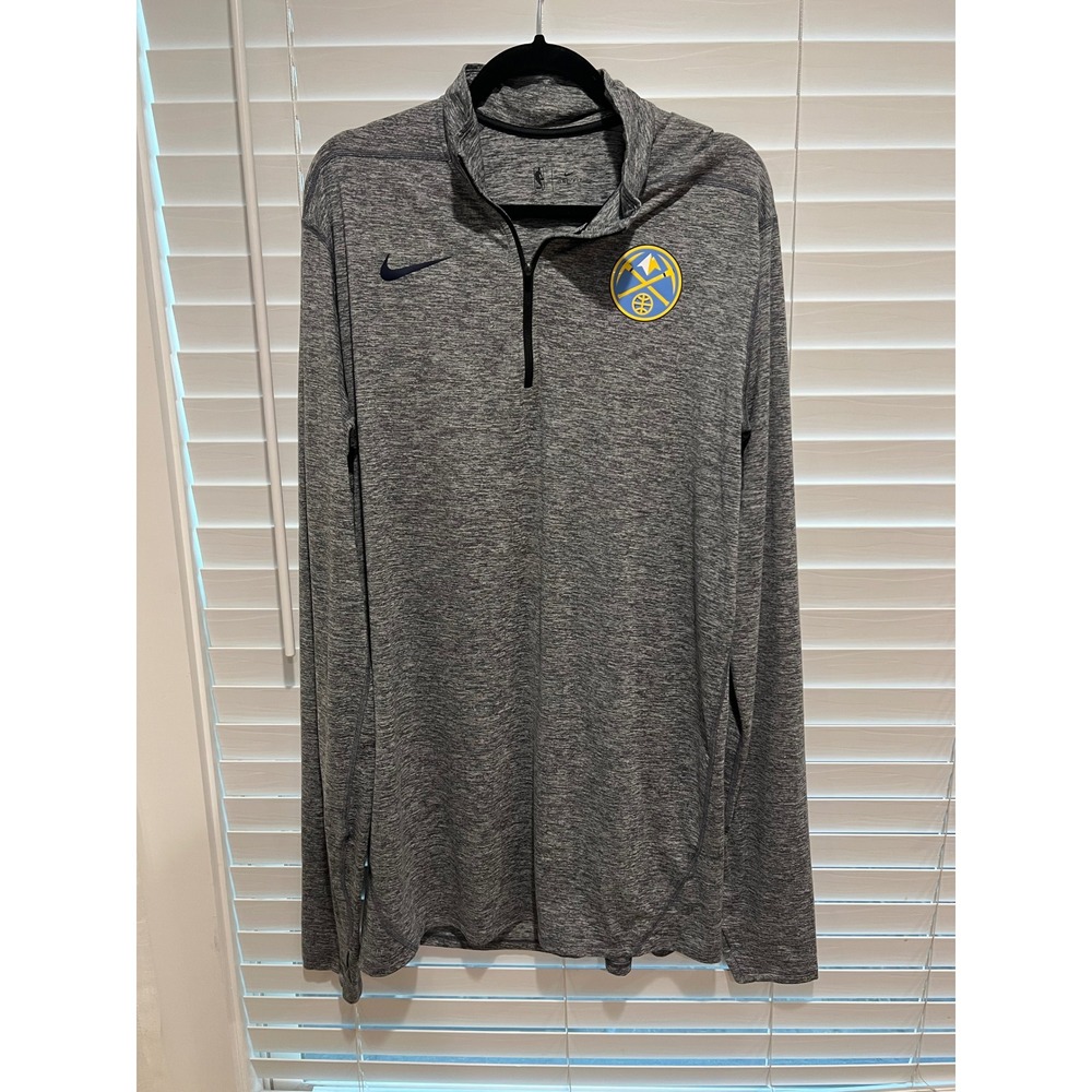Nike NBA Denver Nuggets Dri-FIT Pullover Gray Training Top XLTT‎